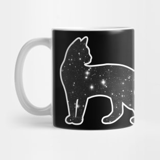 Cat with Black and White Galaxy Design Mug